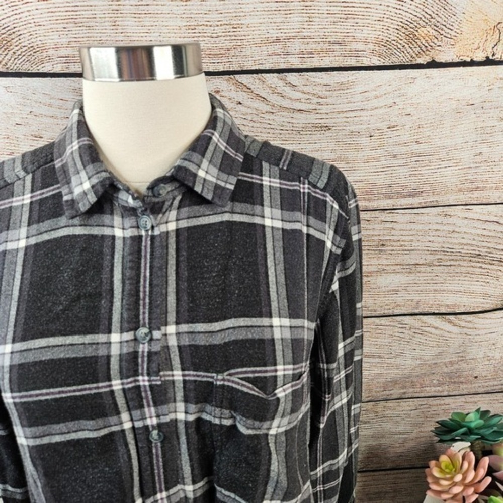 American Eagle Boyfriend‎ Fit Plaid Flannel Long Sleeve Shirt L - Picture 2 of 7